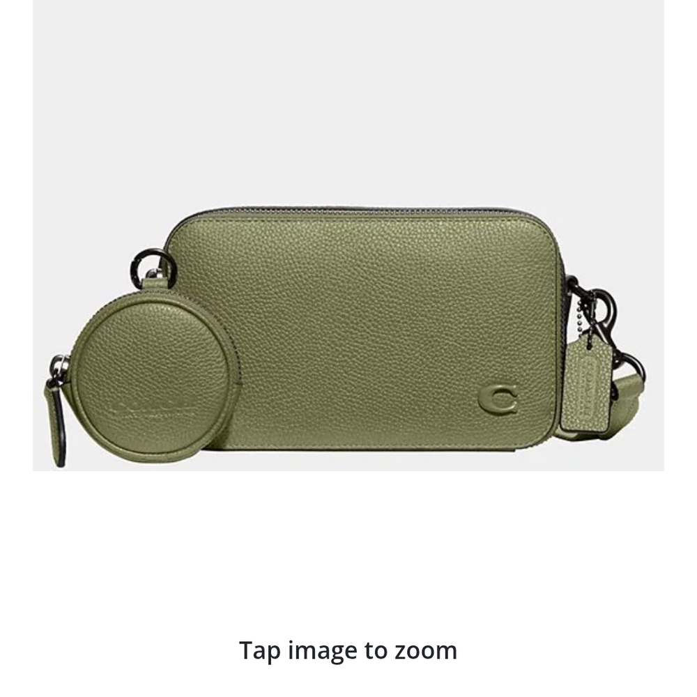 Coach Green Pebble Leather Crossbody Bag